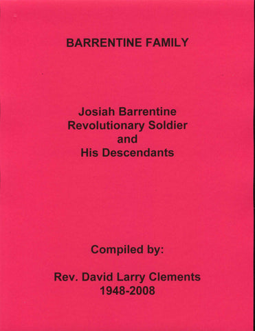 BARRENTINE, JOSIAH (RS) md MARY BARRENTINE.