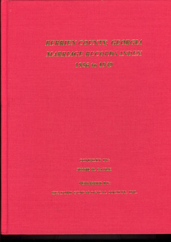 BERRIEN COUNTY GEORGIA, MARRIAGE RECORDS INDEX, 1856-1949