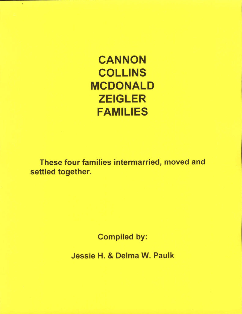CANNON, COLLINS, MCDONALD, & ZEIGER FAMILY LINES