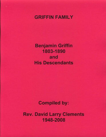 GRIFFIN FAMILY.  Rev Benjamin GRIFFIN 1803-1890