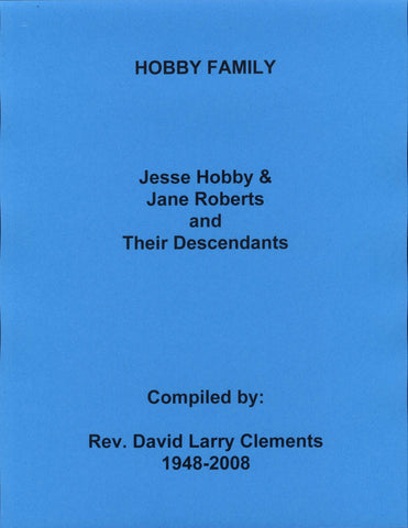 HOBBY FAMILY.  Jesse HOBBY circa 1784 md Jane ROBERTS c1784.