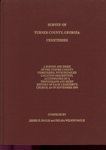 SURVEY OF TURNER COUNTY GEORGIA CEMETERIES