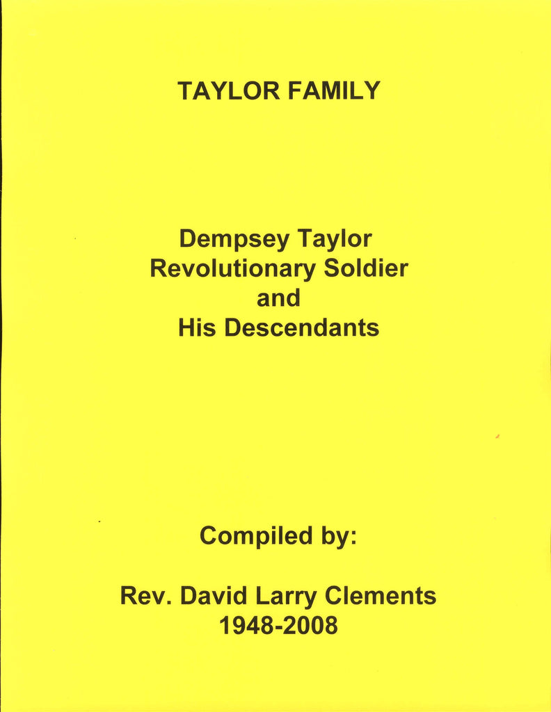 TAYLOR FAMILY, Dempsey TAYLOR born 1759