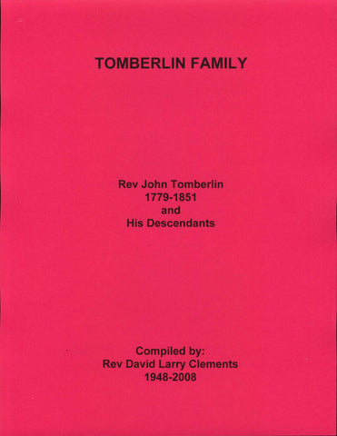 TOMBERLIN FAMILY. Rev John TOMBERLIN 1779-1851