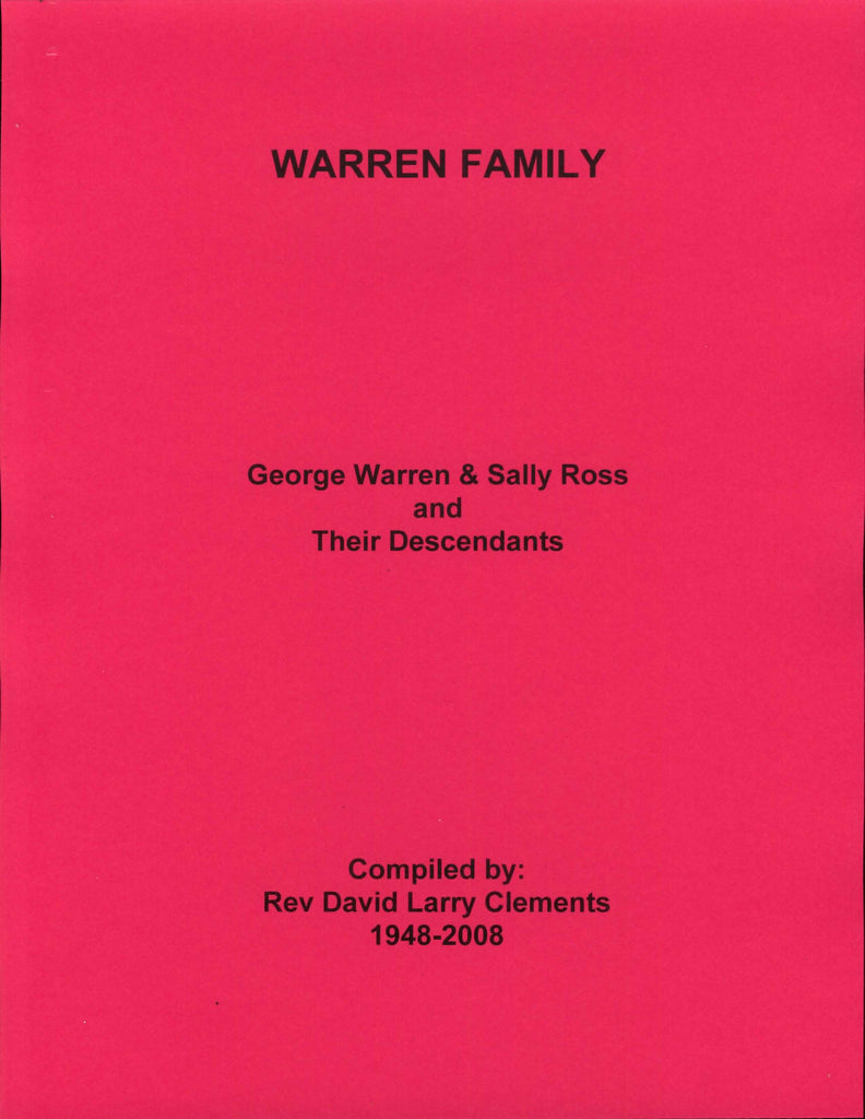 WARREN FAMILY. George W. WARREN md Sally ROSS