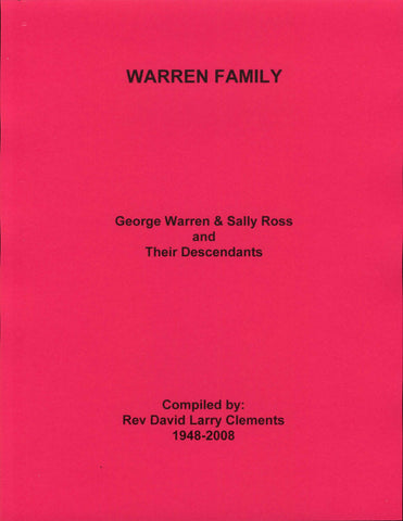 WARREN FAMILY. George W. WARREN md Sally ROSS